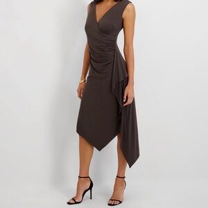 Kensie Asymmetrical Brown Dress